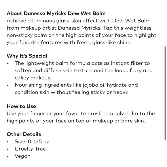 Danessa Myricks Dew Wet Balm Highlighter Blush in Rose Water BNIB - Picture 14 of 16